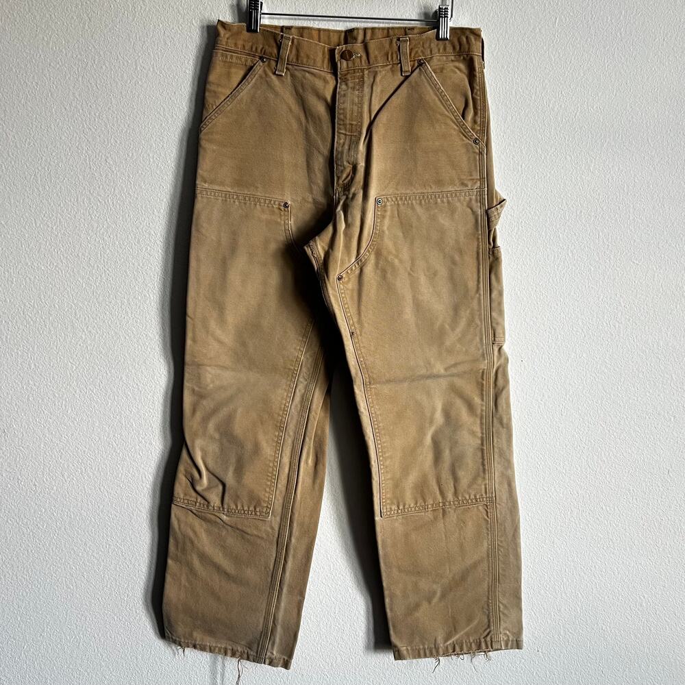 Carhartt B01 BRN faded brown double knee work wear carpenter pants